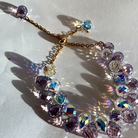 🆕 Multicolor Crystal Statement Bracelet Adjustable Elegant - Picture 9 of 10